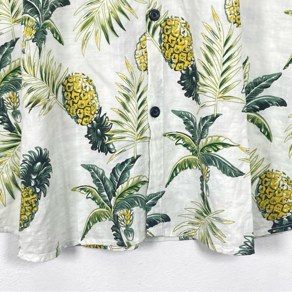 JOGAL Shirt Mens XXL Short Sleeve Button Up Pineapple Tropical Green Palm - Picture 6 of 15